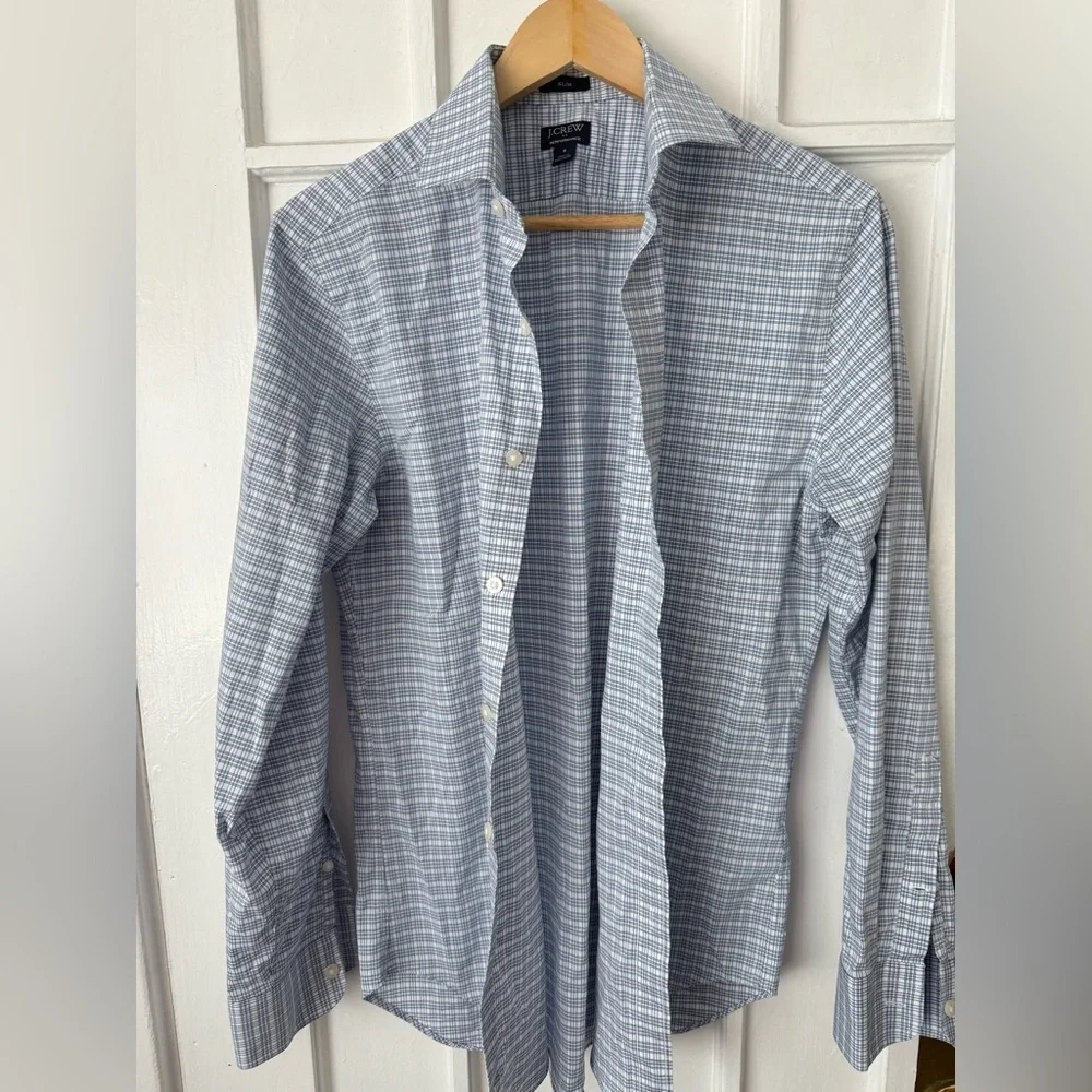 J. Crew Light Blue Plaid Casual Shirt